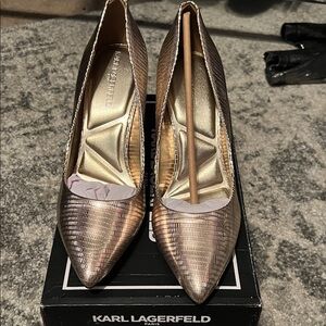 Karl Lagerfeld Metallic Gold Heels